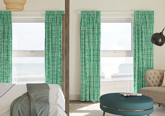 Bamboo Brights, Jade - Made To Measure Curtains - Image 3